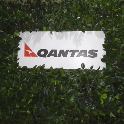 green media wall Qantas