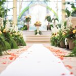 Greenery in the Wedding Ceremony Aisle